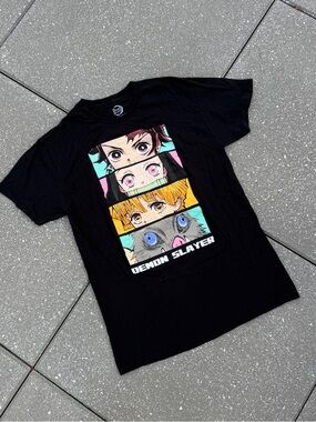 Black Demon Slayer Graphic Short Sleeve Tee